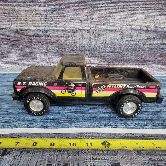 Vintage Nylint Pressed Steel GT racing pickup truck parts/repair black/yellow - Picture 4 of 10